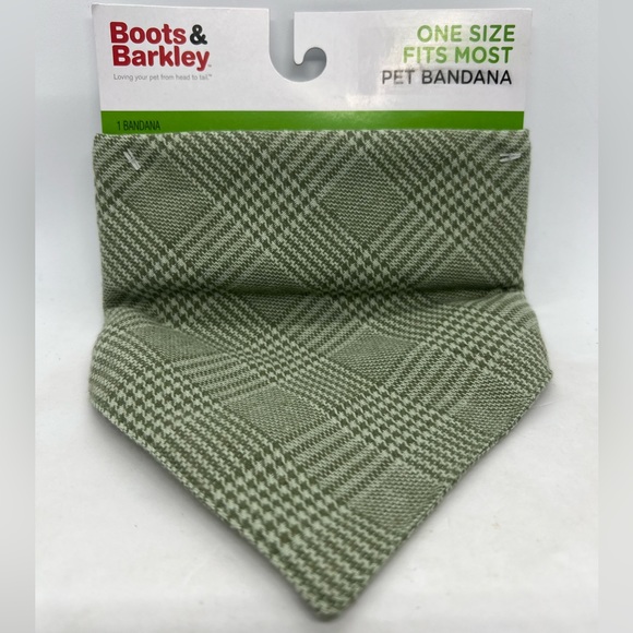 NWT Boots & Barkley Green Houndstooth Patterned Bandana for Dogs - Picture 4 of 4